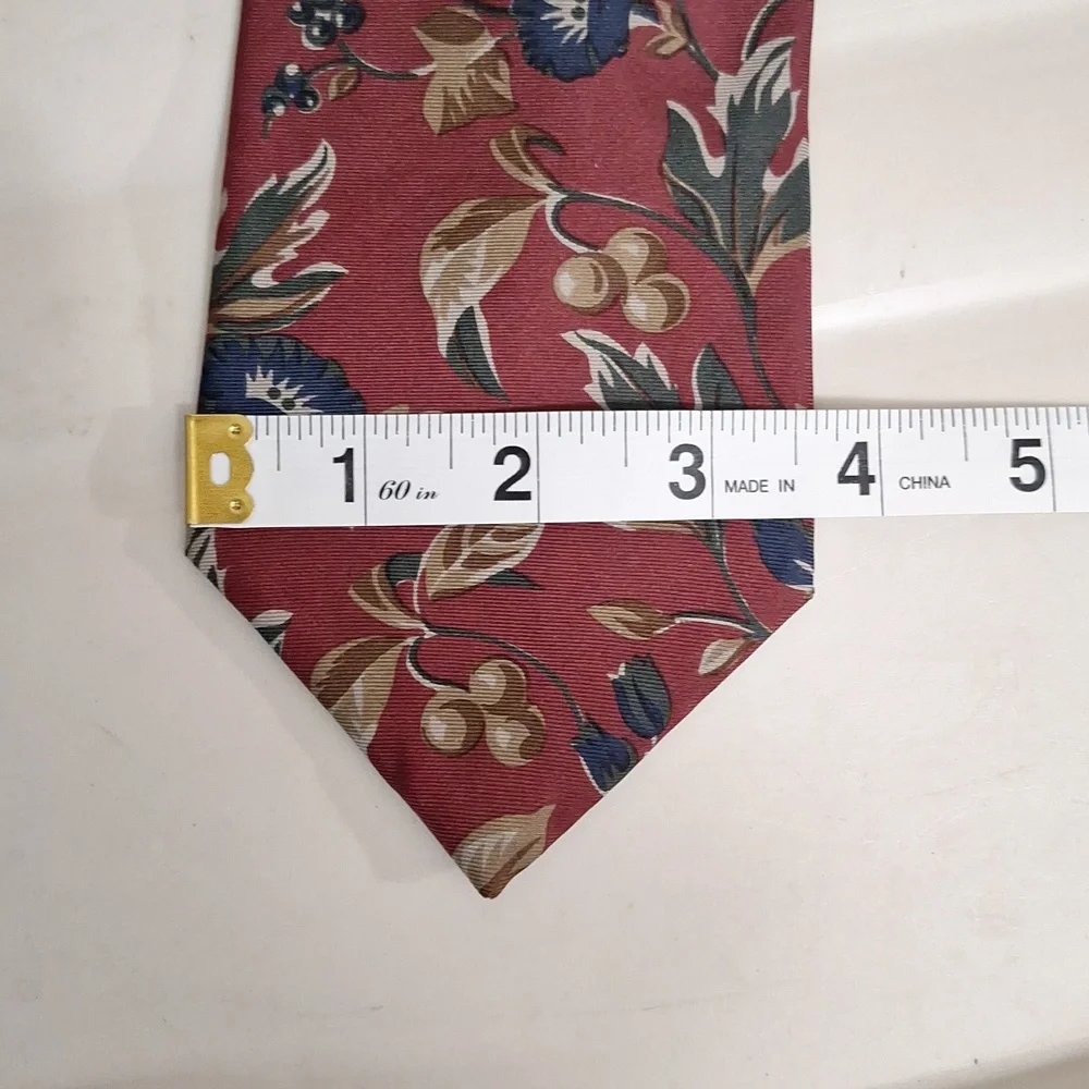Christian Dior Italian silk tie - professional office - red floral blue/green